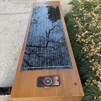 Banc solaire en acier inoxydable équipé de WiFi et d'éclairage LED, système d'alimentation solaire autonome avec fonction de mise à niveau personnalisée