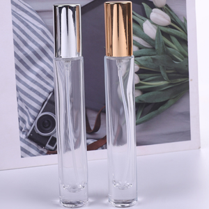 Best Quality Customized Refillable 10ml clear Round square <b>Empty</b> Perfume <b>Glass</b> Spray <b>Bottle</b> with Gold Silver Black Lid - Product Image 1