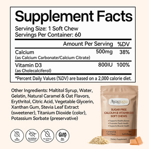 Gummies de Vitamine D3 OEM à Marque Privée – Complément pour la Santé des Os et des Dents – Usine GMP – Vente en Gros de Calcium et Vitamine D3 sous Forme de Soft Chews - Product Image 2