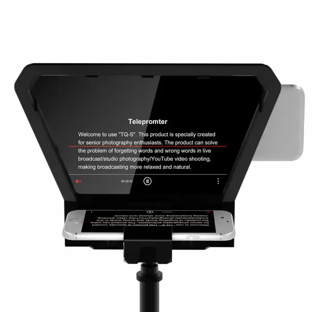 GVM Official TQ-S Mini Teleprompter Support up to 8" Smartphone/Tablet Prompting Smartphone DSLR Shooting with APP Teleprompter