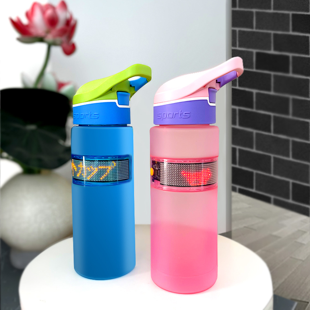 APP Control Fashion Water Bottle with LED Strip Programmable Message Display LED Water Bottle Scrolling Message Led Ticker