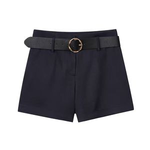 ชุดสูทผู้หญิงแบบสั้นติดกระดุมทอง พร้อมเข็มขัด ผลิตโดยโรงงานผู้ผลิต OEM ขายส่งโดยตรงจากโรงงาน ชุด 2 ชิ้น - Product Image 3