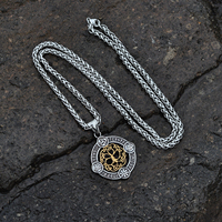 Design nordique en acier inoxydable pendentif nordique Yggdrasil arbre de vie amulette collier Viking bijoux