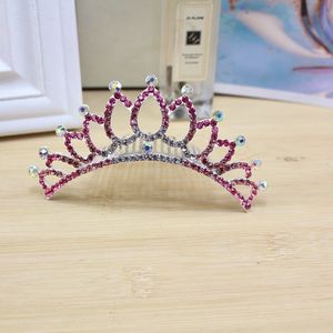Large Crown Colorful Rhinestone Hair <b>Clip</b> For Girls Princess Birthday Party Accessory 27cm Size Mixed Colors - Product Image 4