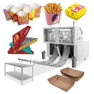 Industrial Automatic Paper Tray Carton Boxes Erecting Forming Machine Lunch Box Making Machine