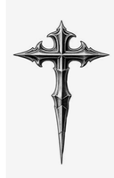 Pendentif croix gothique en acier inoxydable, mini-breloque épée à pointes pour homme et femme, amulette, cadeau tendance