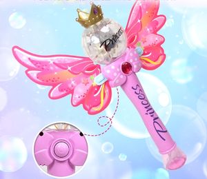 Schlussverkauf schicke Schmetterlingsflügel automatischer magischer Blase-Stab Kinder leuchten Spielzeug Stock leuchten Wasserblasen für draußen spielen - Product Image 5