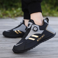 Chaussures de sport pour homme, design élégant, à semelle souple, en maille blanche, avec système de lacets rotatifs pratiques