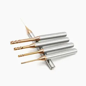 Copper-Aluminum Alloy 2-4 Flute Long Neck Endmills Solid Cardide Milling Cutter Micro Diameter Corner Radius End Mill