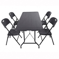 Rechteckiger 6ft 180cm HDPE Kunststoff Klapptisch mit Tragegriff für Messen
