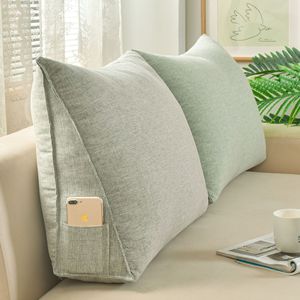 Coussin triangulaire pour dossier de canapé, housse de coussin lombaire amovible et lavable pour salon, bureau, chevet - Product Image 1