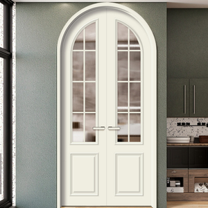 Современные простые высококачественные арочные стеклянные деревянные двойные двери из композитного материала с шумоизоляцией для спальни, отеля, ванной комнаты, кухни <span class=keywords><strong>TNB</strong></span> 5 - Product Image 2