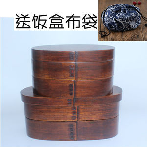 Japanese Style Wooden Bento Box Egg Shape Double Layer Lunch Box Multifunctional <b>Snack</b> <b>Container</b> Student Use Large Size - Product Image 5