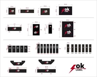 Échantillon Gratuit Offert, Sans Quantité Minimale de Commande, Étiquettes Tissées Damassées Carrées/Rectangulaires Écologiques Personnalisées, Étiquettes de Col de Vêtement à Pliage Final, Logo de Marque