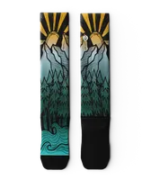 360 Sublimation imprimé chaussettes de Compression conception personnalisée hommes femmes 20-30 Mmhg genou haute athlétique chaussettes de sport