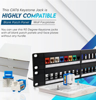 Conector Modular Keystone RJ45 Cat6 UTP de 90 Grados 8P8C Chapado en Oro Sin Blindaje Sin Herramientas 110 Punch Down para Red Ethernet
