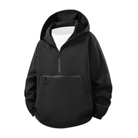 Veste imperméable coupe-vent pour homme, demi-zip, coupe ample, vêtements de sport décontractés, logo personnalisé