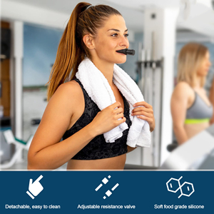 Entraîneur de respiration <span class=keywords><strong>pour</strong></span> la capacité pulmonaire avec niveaux réglables, en silicone et ABS, <span class=keywords><strong>brevet</strong></span>é, entraîneur profond <span class=keywords><strong>pour</strong></span> la natation et la course à pied - Product Image 2