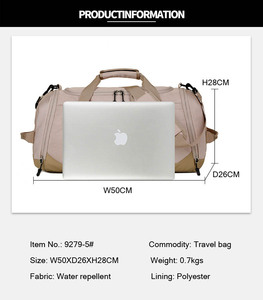Bolsa de Deporte, Fitness, Gimnasio, Viaje, Yoga, con Compartimento para Zapatos, Separación para Ropa Mojada, Bolsa de Fin de Semana, Resistente al Agua, Gran Capacidad, Estilo Urbano - Product Image 3