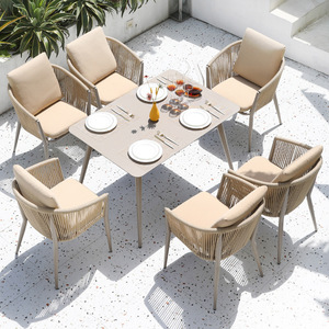 <span class=keywords><strong>Table</strong></span> et chaises de salle à manger d'extérieur en <span class=keywords><strong>aluminium</strong></span> Mobilier de patio et de balcon Ensemble de <span class=keywords><strong>table</strong></span> à manger résistant aux UV - Product Image 2