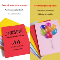 Papel Autoadhesivo Mate y Brillante en Colores A4, Hoja de Etiquetas Imprimibles por Inyección de Tinta y Láser para Etiquetas de Logotipo y Embalaje
