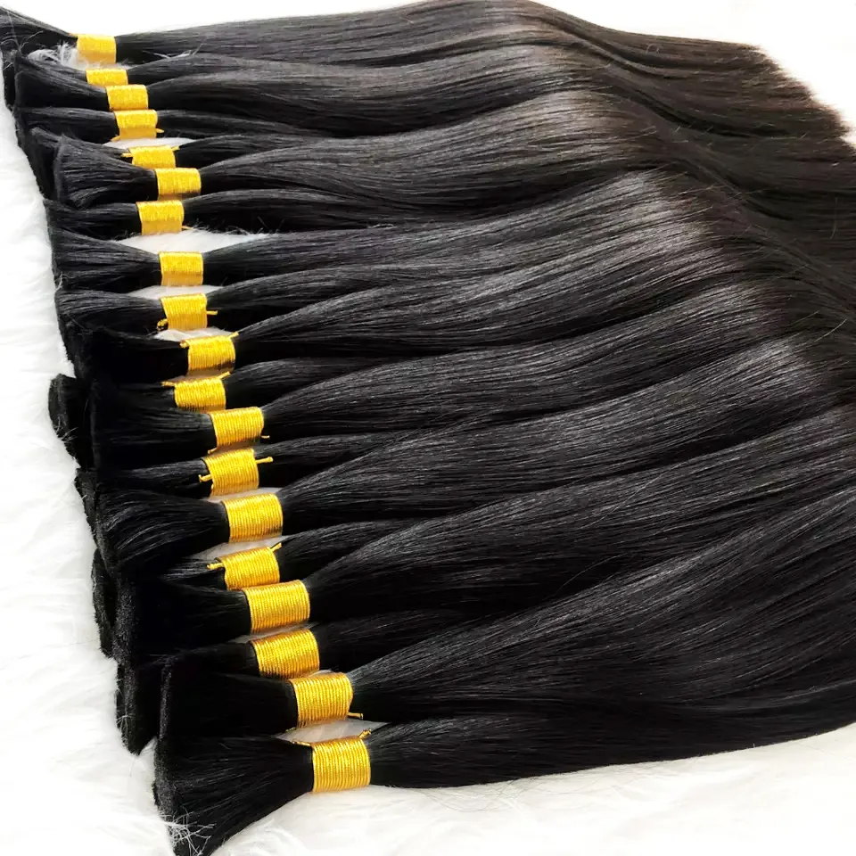 Hot Selling Remy Bulk Hair Extensions Natural Black Natural Straight Wholesale Vendor Zenohair Vietnam