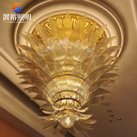Lustre de plafond en fer à LED personnalisable, design moderne et luxueux, alimenté par courant alternatif, avec cristaux K9, pour hall d'hôtel