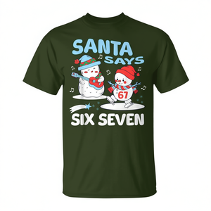 Camiseta navideña con meme de Navidad de Santa Says Six Seven - Product Image 2