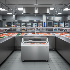 Congelador industrial Vevor de 80L con 3 bandejas y puerta única para congelar mariscos y helados. - Product Image 2