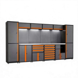 Conjunto de Gabinetes de Garaje en Forma de L Todo en Uno con Cajones para <span class=keywords><strong>Herramientas</strong></span> y Paneles Perforados - Product Image 2