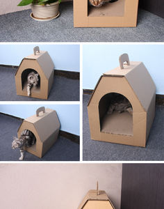 Großes umwelt freundliches <span class=keywords><strong>Cat</strong></span> Scratcher House aus recyceltem Papier karton mit Karton verpackung - Product Image 3