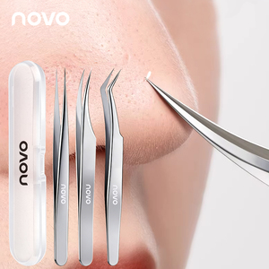 Pince à épiler extractrice de points noirs et de boutons en acier inoxydable de haute qualité, ultra-fine, pour le visage - Product Image 4