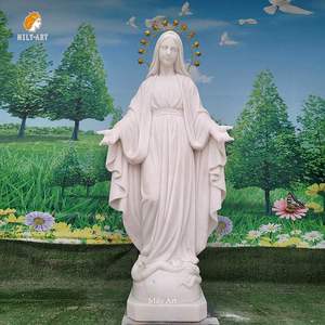 Statue <span class=keywords><strong>de</strong></span> la Vierge <span class=keywords><strong>Marie</strong></span> en marbre grandeur nature avec halo d'étoile pour <span class=keywords><strong>l</strong></span>'église, par MILY - Product Image 2