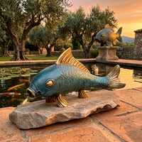 Figurine de poisson Koi en bronze coulé à la cire perdue, logo personnalisé, sculpture 3D sur mesure pour hôtels de luxe, jardins, galeries
