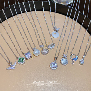 XL014 Oriole Jewelry Women's Everyday Dainty 316L <b>Titanium</b> Stainless Steel 18K Gold Plated Zircon Bamboo Mixed Pendant Necklaces - Product Image 2