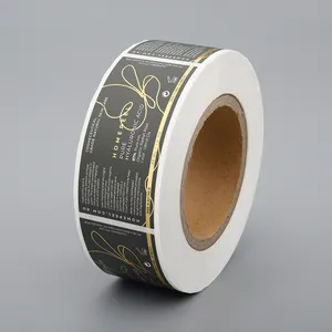 customized logo gold foil labels custom printing adhesive paper sticker for products
