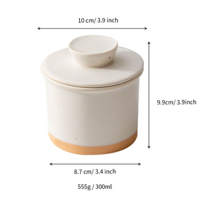 Plato para Mantequilla de Porcelana Chaozhou, Cilíndrico, Blanco, Apto para Microondas, con Cuchara, Logotipo Personalizado - Product Image 4