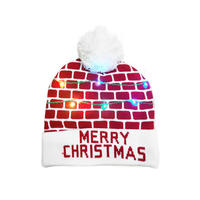 JMSWEATER Berretto Invernale Lavorato a Maglia Personalizzato OEM ODM, Berretto Natalizio con LED Colorati in Acrilico, Design Jacquard