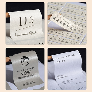 Autocollants en papier à motif d'arbre simple de style Ins avec logo personnalisé, adhésif épaissi, texture unique pour tasses à café et thé, bouquet fait main - Product Image 5