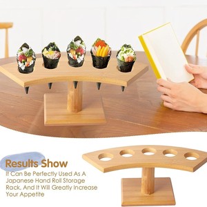ชั้นวางไอศกรีมไม้ทรงเรือ สีไม้ธรรมชาติ สำหรับจัดแสดงซูชิที่บ้าน - Product Image 5