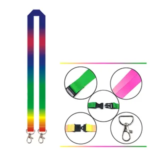 Fabbrica diretta promozionale di colore pieno personalizzato stampato distintivo del collo della bobina cordino in poliestere con Logo all'ingrosso
