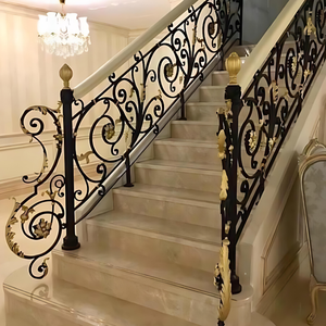 Rampe d'escalier moderne en fer forgé, garde-corps décoratifs en métal pour escaliers, design élégant, durable, résistant aux intempéries, finition de qualité. - Product Image 4