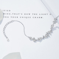 Echtes S925 Sterling Silber Armband mit Zirkonia-Besatz, Glyzinienblüten-Design, für Damen, Hochwertige Mode, Geschäftsgeschenk, Geschenk für Freundin