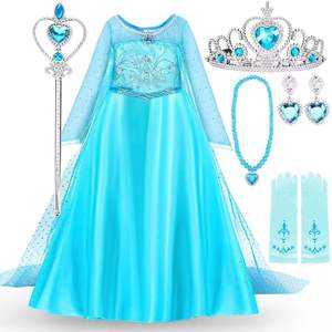 Robe <span class=keywords><strong>de</strong></span> princesse Anna Elsa pour filles, <span class=keywords><strong>costume</strong></span> <span class=keywords><strong>de</strong></span> fête d'anniversaire, carnaval, <span class=keywords><strong>reine</strong></span> <span class=keywords><strong>des</strong></span> <span class=keywords><strong>neiges</strong></span>, Halloween, vêtements pour enfants - Product Image 1