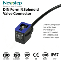 Connecteurs de solénoïdes de type DIN, connecteur de vanne solénoïde étanche IP67, prise de vanne pour vanne industrielle pneumatique hydraulique