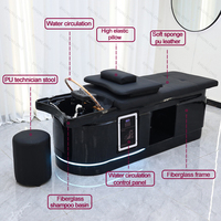 Lit de massage thaïlandais en fibre de verre, lit de shampoing, table de lavage capillaire avec circulation d'eau et vapeur intégrée
