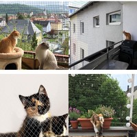 Enclos autoportant pour chat et filet de sécurité anti-chute avec service de découpe pour balcon, fenêtre, escalier