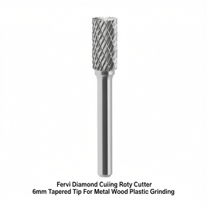 Cutter rotatif à découpe diamantée Fervi, pointe conique de 6 mm pour le meulage du métal, du bois et du plastique - Product Image 2