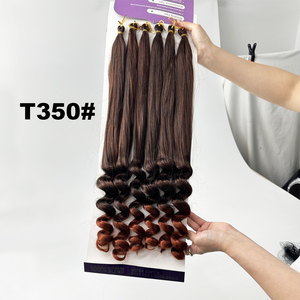 Treccine Ginger Box Braids all'uncinetto, 6x lunghe, con <span class=keywords><strong>ricci</strong></span> francesi e onde sciolte, per donne nere, extension per <span class=keywords><strong>capelli</strong></span> <span class=keywords><strong>ricci</strong></span> francesi rosso rame - Product Image 3