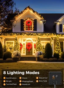 Guirlandes solaires d'extérieur étanches, 8 modes, IP65, lumières de Noël alimentées par l'énergie solaire, blanc chaud, pour la décoration d'arbres, de fêtes et de jardins - Product Image 2